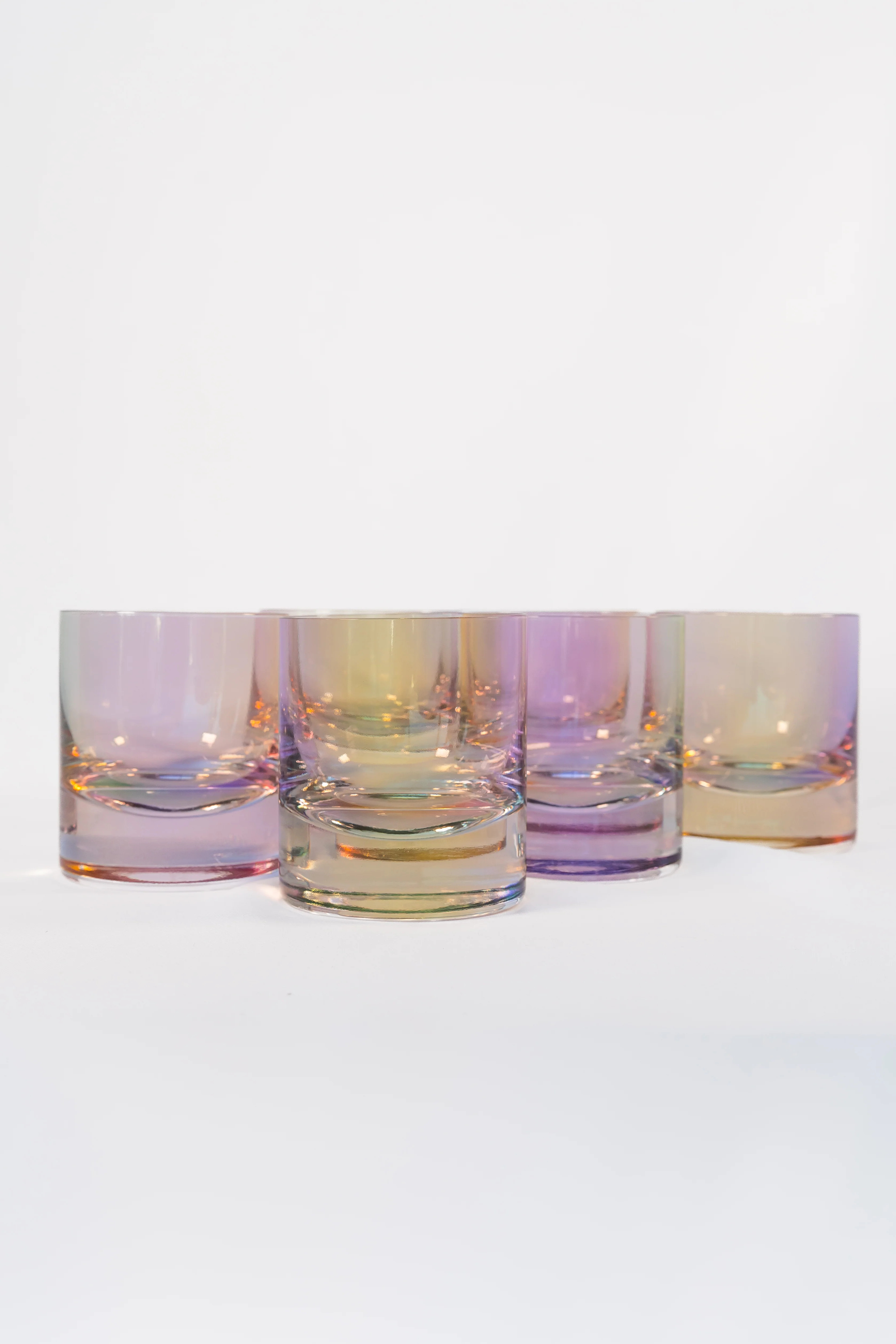 Estelle Colored Rocks Glass - Set of 6 {Iridescent} | Estelle Colored Glass