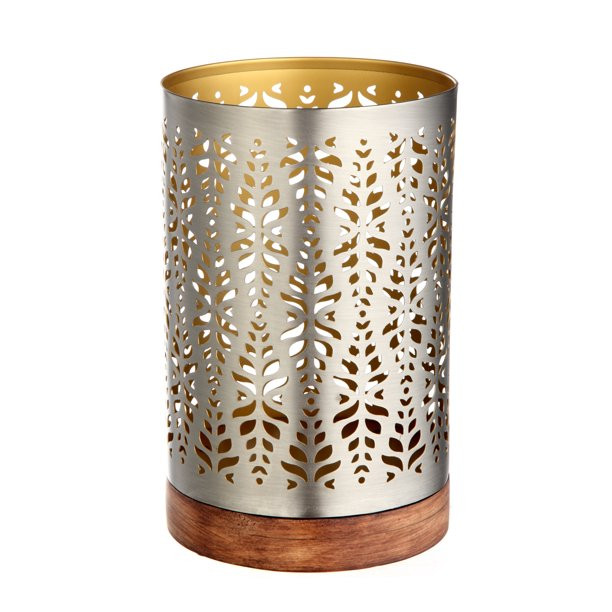 Better Homes & Gardens Metal Wood Hurricane Candle Holder - Walmart.com | Walmart (US)