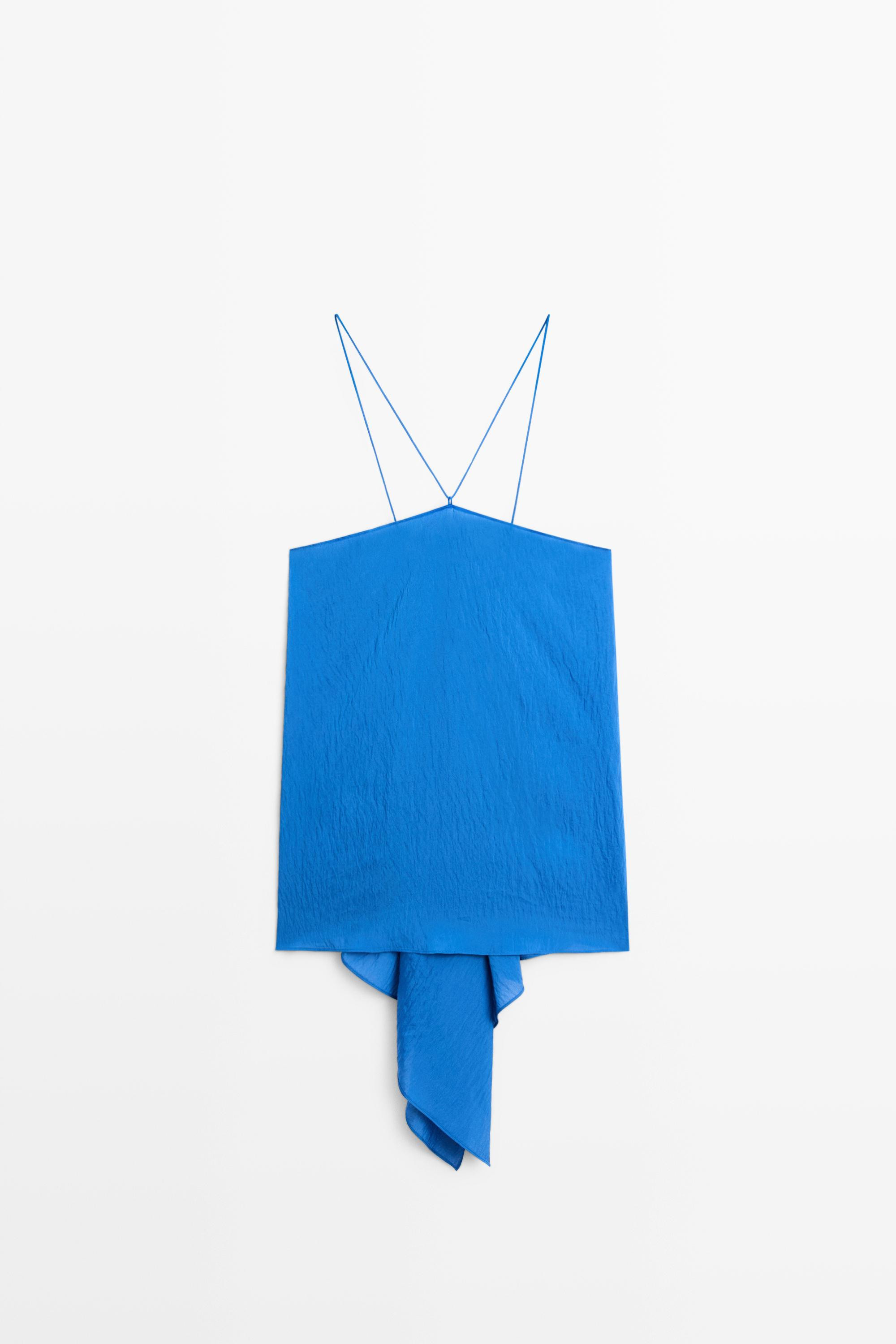 Flowing halter top with tie detail | Massimo Dutti UK