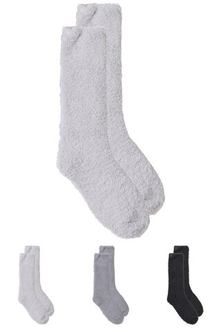 Barefoot Dreams Cozychic 3 Pair Sock Set in Carbon Multi from Revolve.com | Revolve Clothing (Global)