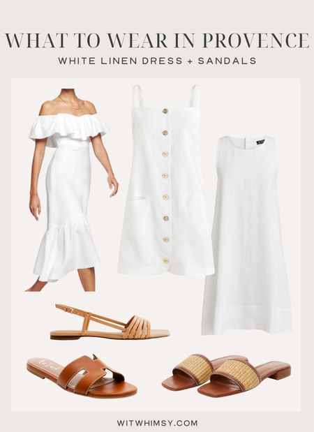 What to wear in Provence in the summer - white dress and sandals 

#LTKstyletip #LTKtravel #LTKSeasonal