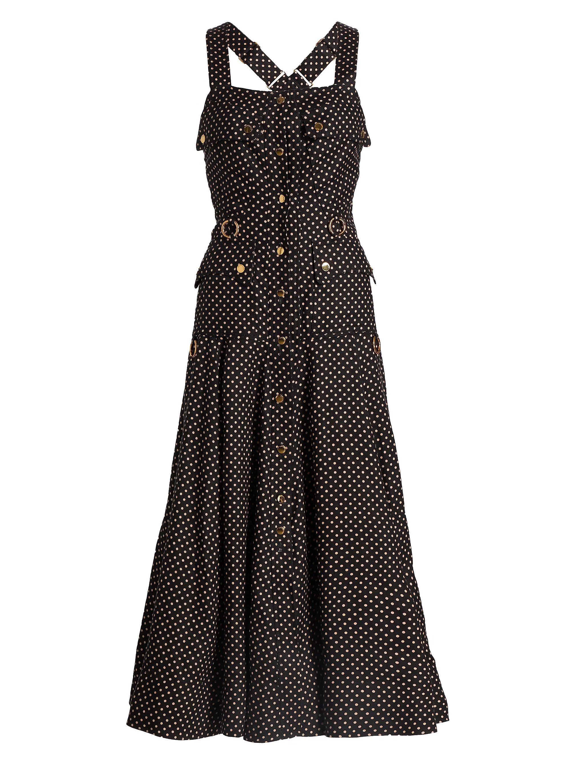 Luna Polka Dot Cargo-Style Picnic Midi-Dress | Saks Fifth Avenue
