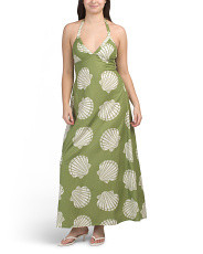 Linen Blend Sea Shell Printed Maxi Halter Dress | Vacation Shop | Marshalls | Marshalls
