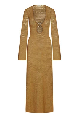 Montego Dress - Gold Lurex Lace Crochet | Monday Swimwear