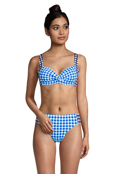 Draper James x Lands' End Women's Chlorine Resistant Twist Front Underwire Bikini Top Swimsuit | Lands' End (US)