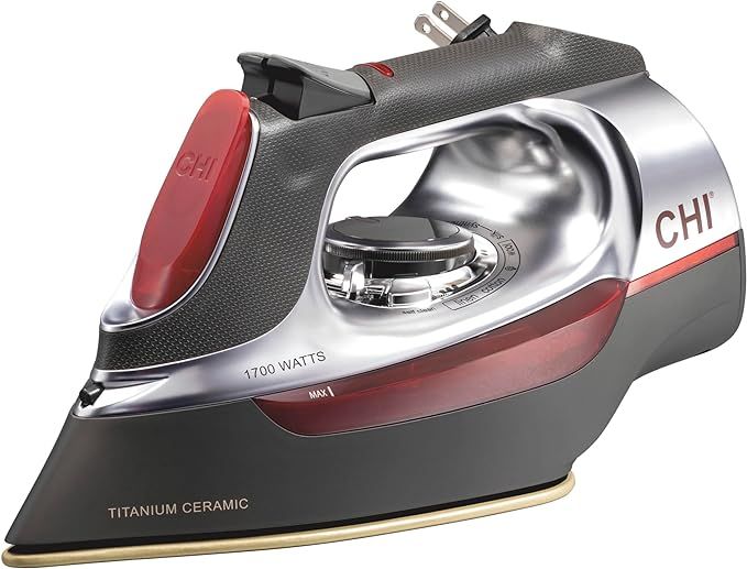 CHI Steam Iron for Clothes with 8’ Retractable Cord, 1700 Watts, 3-Way Auto Shutoff, 400+ Holes... | Amazon (US)