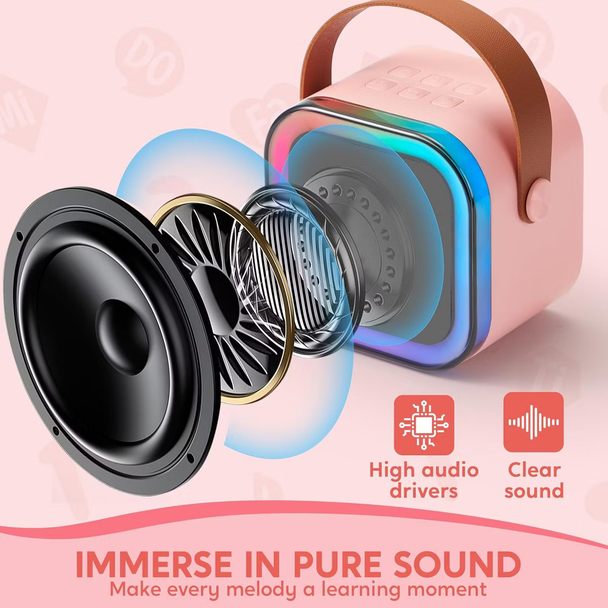 Mini Karaoke Machine with 2 Wireless Microphones for Kids and Adults, Bluetooth Speaker Toys, Chr... | Target