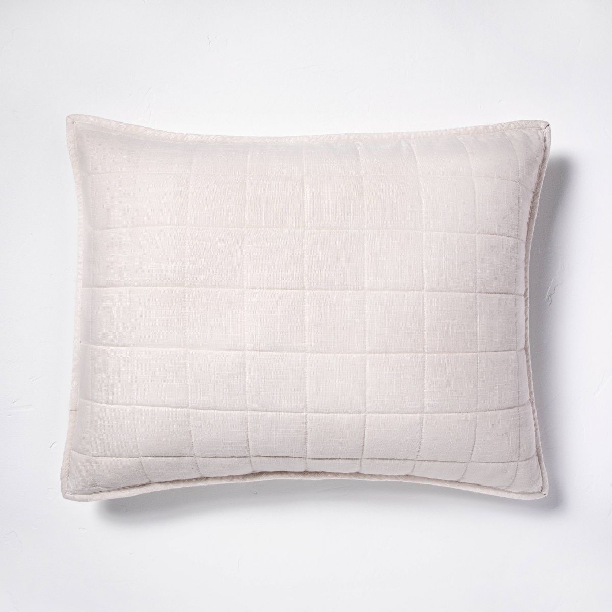 Standard Heavyweight Linen Blend Quilt Pillow Sham Natural - Casaluna™ | Target