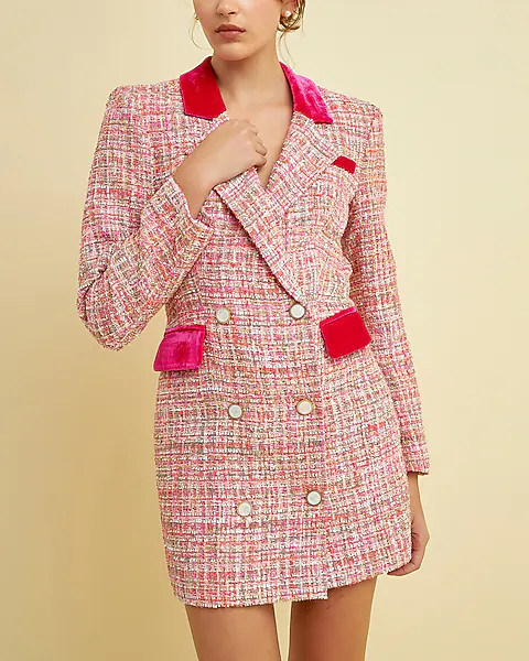 Endless Rose Premium Tweed Blazer Mini Dress | Express