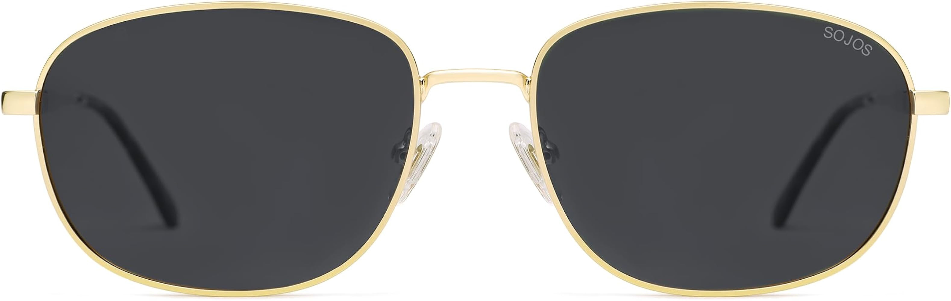 SOJOS Retro Rectangle Polarized Sunglasses for Women Men Vintage Shades Classic Metal Sun Glasses... | Amazon (US)