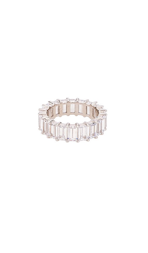 The Emerald Cut Pave Ring in Silver | Revolve Clothing (Global)