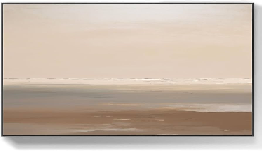 Beige Wave Oil Painting on Canvas Large Abstract Seascape Canvas Wall Art Seascape Minimalist Bei... | Amazon (US)