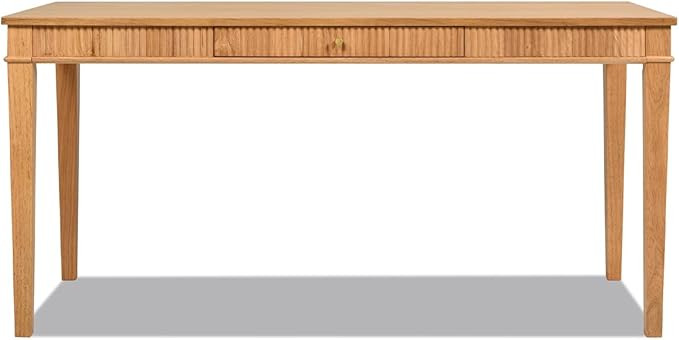 Jennifer Taylor Home Dumont Modern Farmhouse 1-Drawer Fluted Home Office Writing Desk, Natural Bl... | Amazon (US)