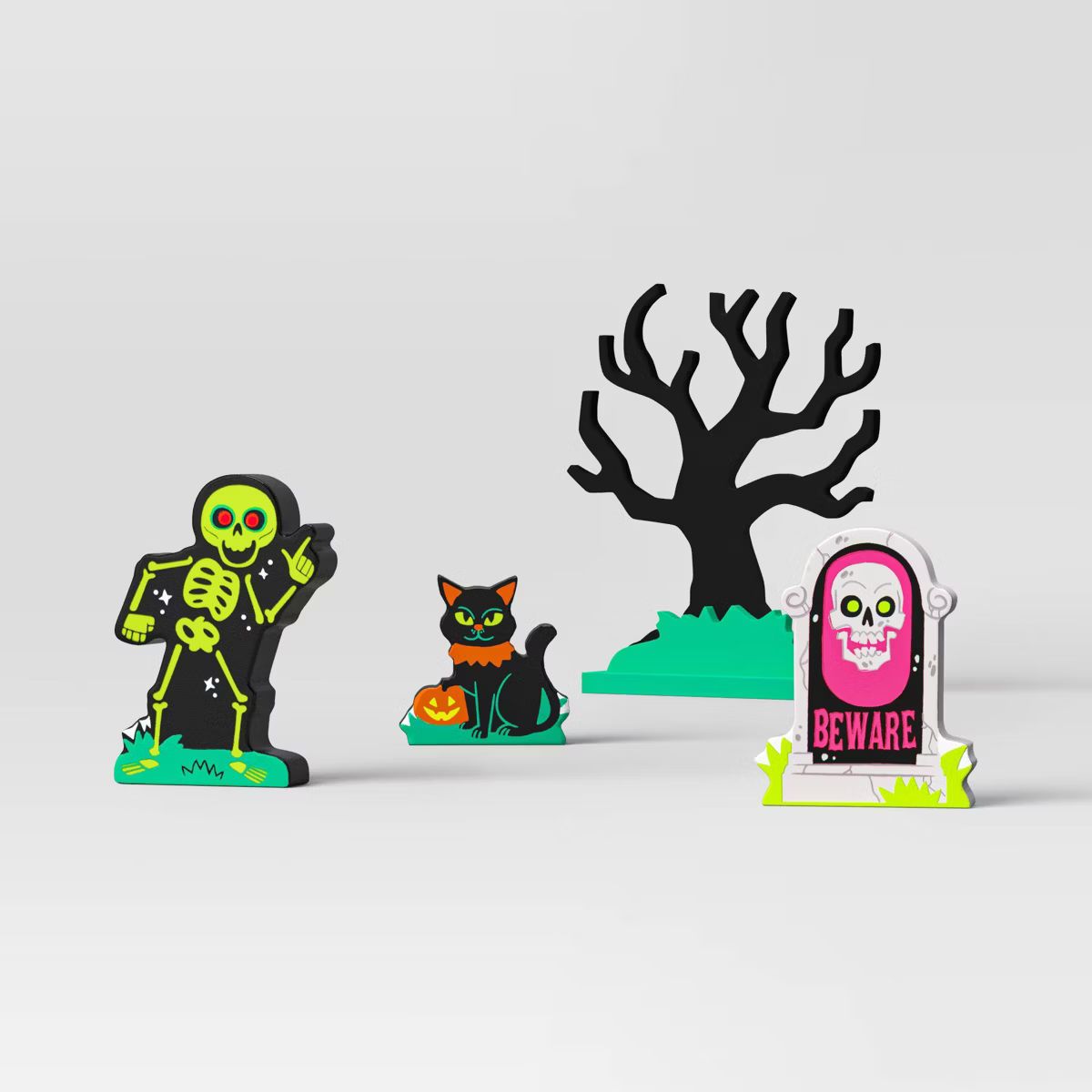 4pc Wood Tree and Characters Halloween Mini Mantle Figurines - Hyde & EEK! Boutique™ | Target