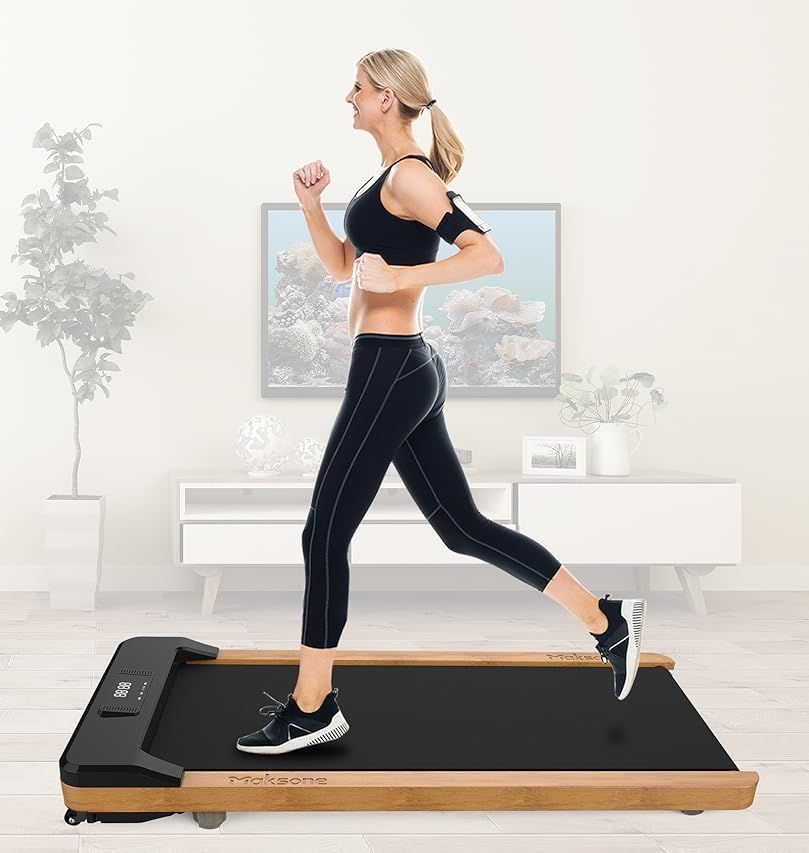 Maksone Under Desk Treadmill, Expert of Wooden Walking Pad, Walking Jogging Machine with Remote Cont | Amazon (US)