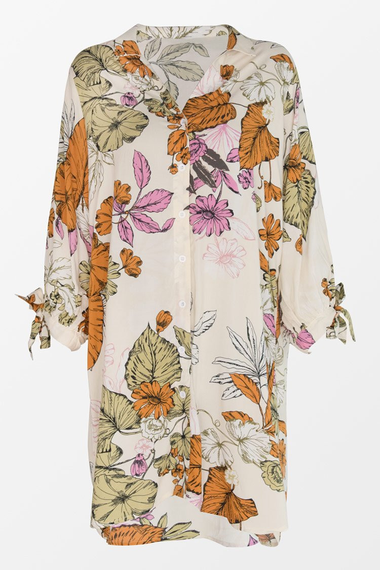 Oaklyn Floral Buttoned Shirt Dress | Cupshe