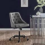 Modway Distinct Tufted Swivel Vegan Leather Office Chair, Black Gray | Amazon (US)