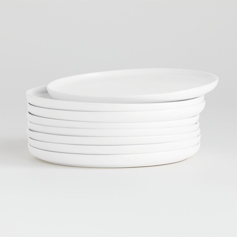 Wren Matte White Salad Plates, Set of 8 + Reviews | Crate & Barrel | Crate & Barrel