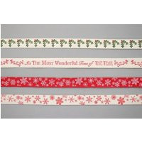 Holiday Ribbon, Gift Ribbon, Christmas Twill Tape Holly Snow Flakes Wrapping Ribbon | Etsy (US)