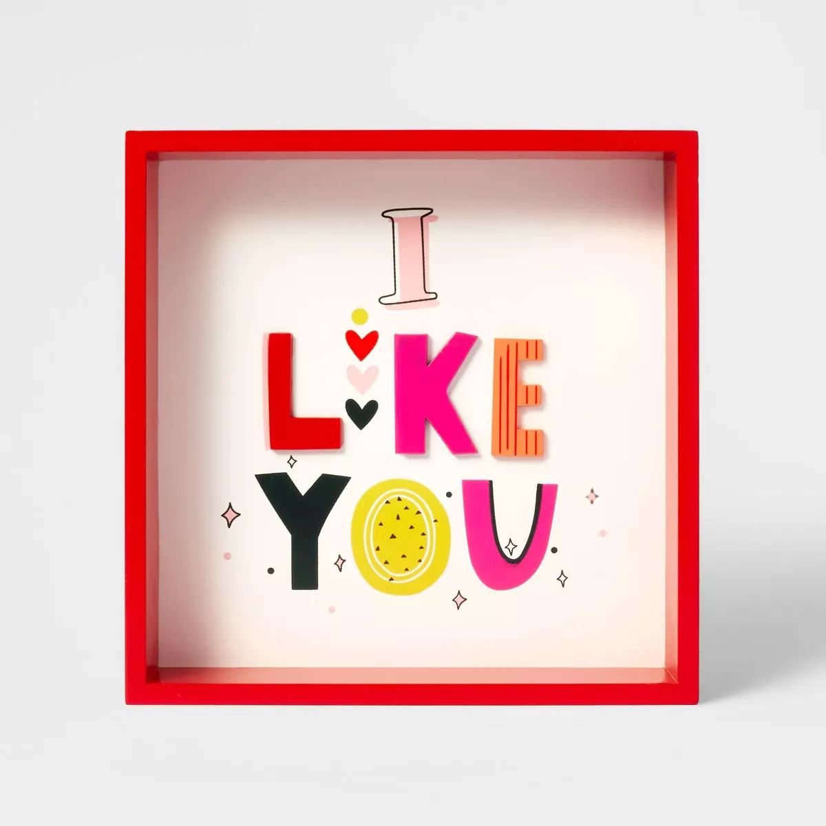 6"x6" Wood Valentine Shadowbox I Like You - Spritz™ | Target