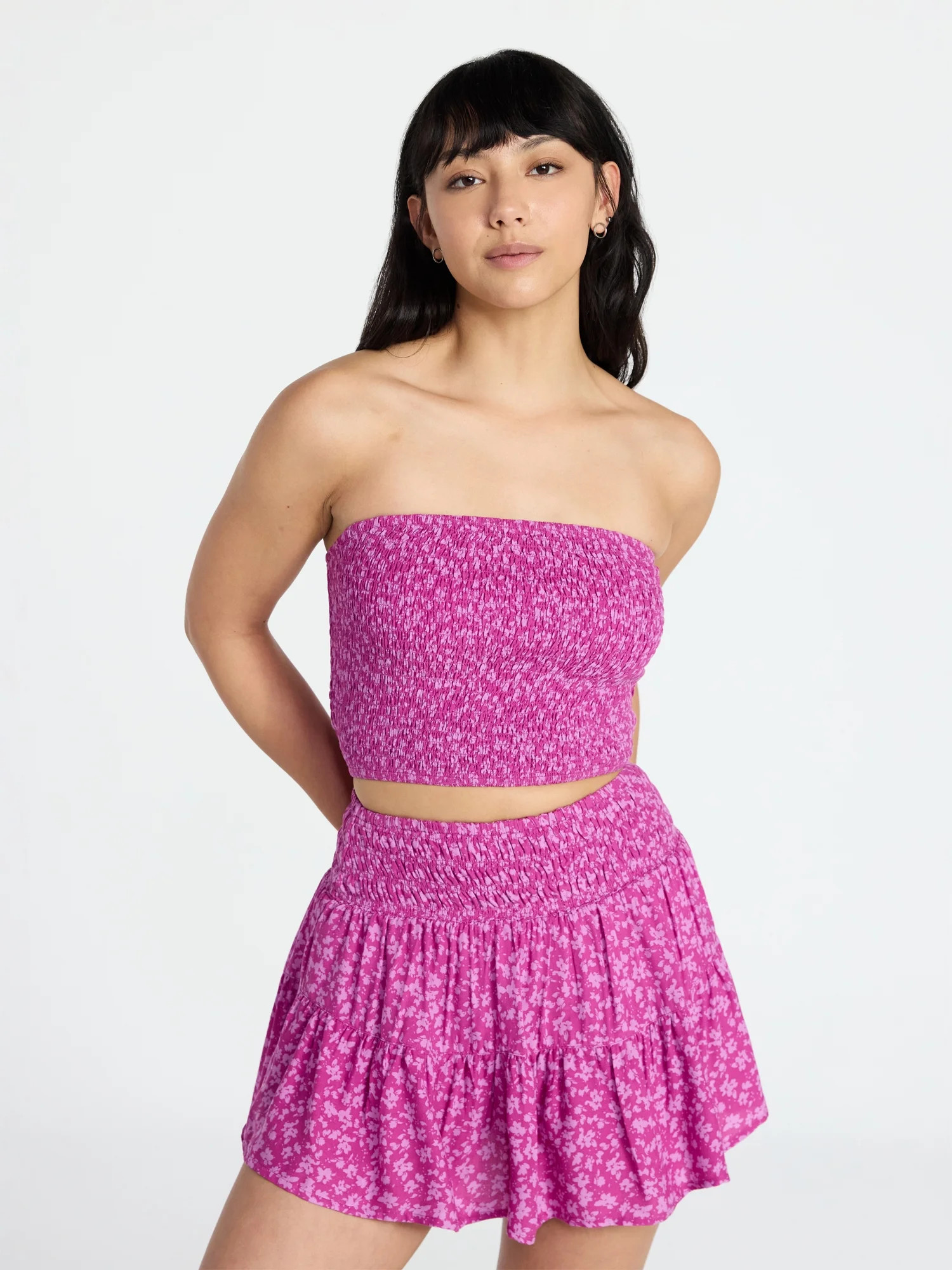 No Boundaries Strapless Top and Skirt Set, 2-Piece, Women's XXS-XXL | Walmart (US)