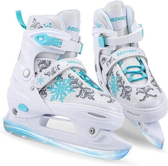 Snowflake Ice Skates for Kids | Adjustable Ice Hockey Skates for Toddlers Girls and Boys | Fun Ic... | Amazon (US)