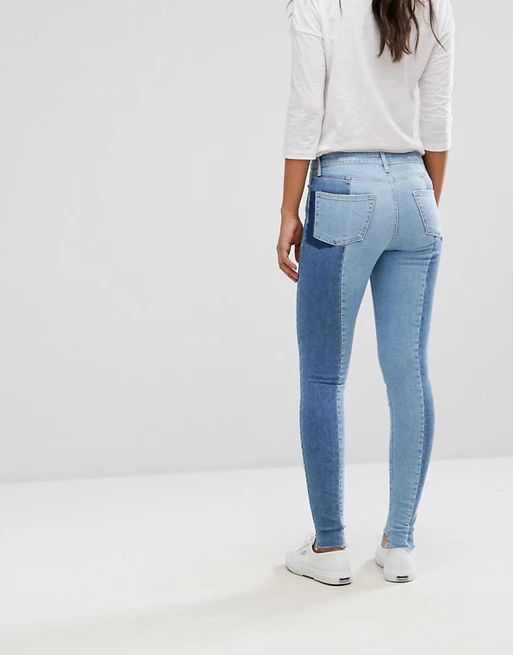 New Look Tall Two Tone Seam Skinny Jeans | ASOS US