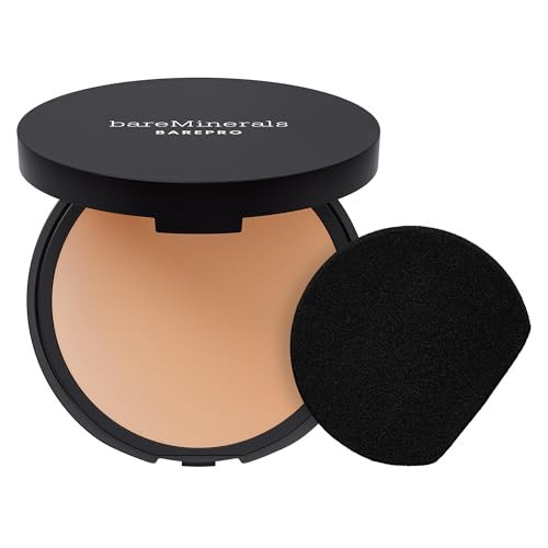 bareMinerals Barepro 24HR Skin-Perfecting Powder Foundation, Matte Pressed Powder Foundation Full Coverage with Plant-Based Squalene, Oil Control, Vegan - Light 20 Neutral | Amazon (US)