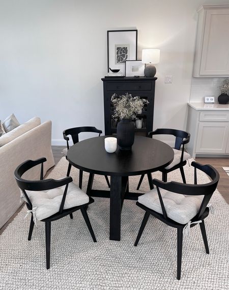 My small and open concept dining room space! I purchased the chair cushions from Homegoods, but the brand is “Brooks Brothers”. My rug is the “Hira rug” from article.com, size 8x10! #diningroom #smalldiningroom #diningspace #diningtable #diningchair

#LTKFind #LTKhome