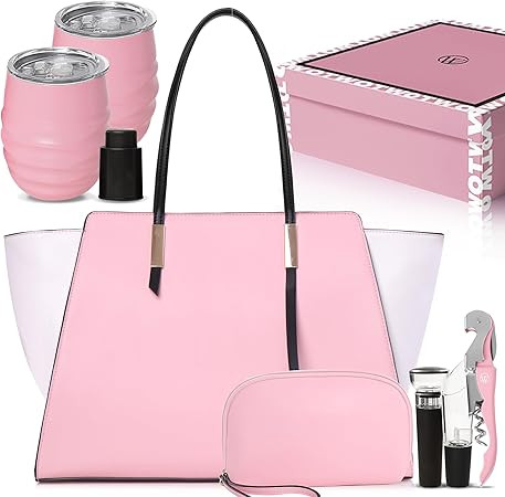 Open The Wine Picnic Package Chic Wine Handbag Bundle with 2 Wine Tumblers, Aerator, Pourer, Hand... | Amazon (US)