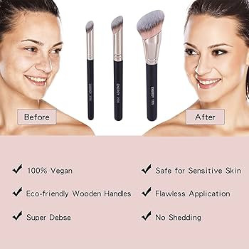 ENERGY Kabuki Foundation Brushes 3Pcs Professional Makeup Brush Set for Setting Powder Foundation... | Amazon (US)