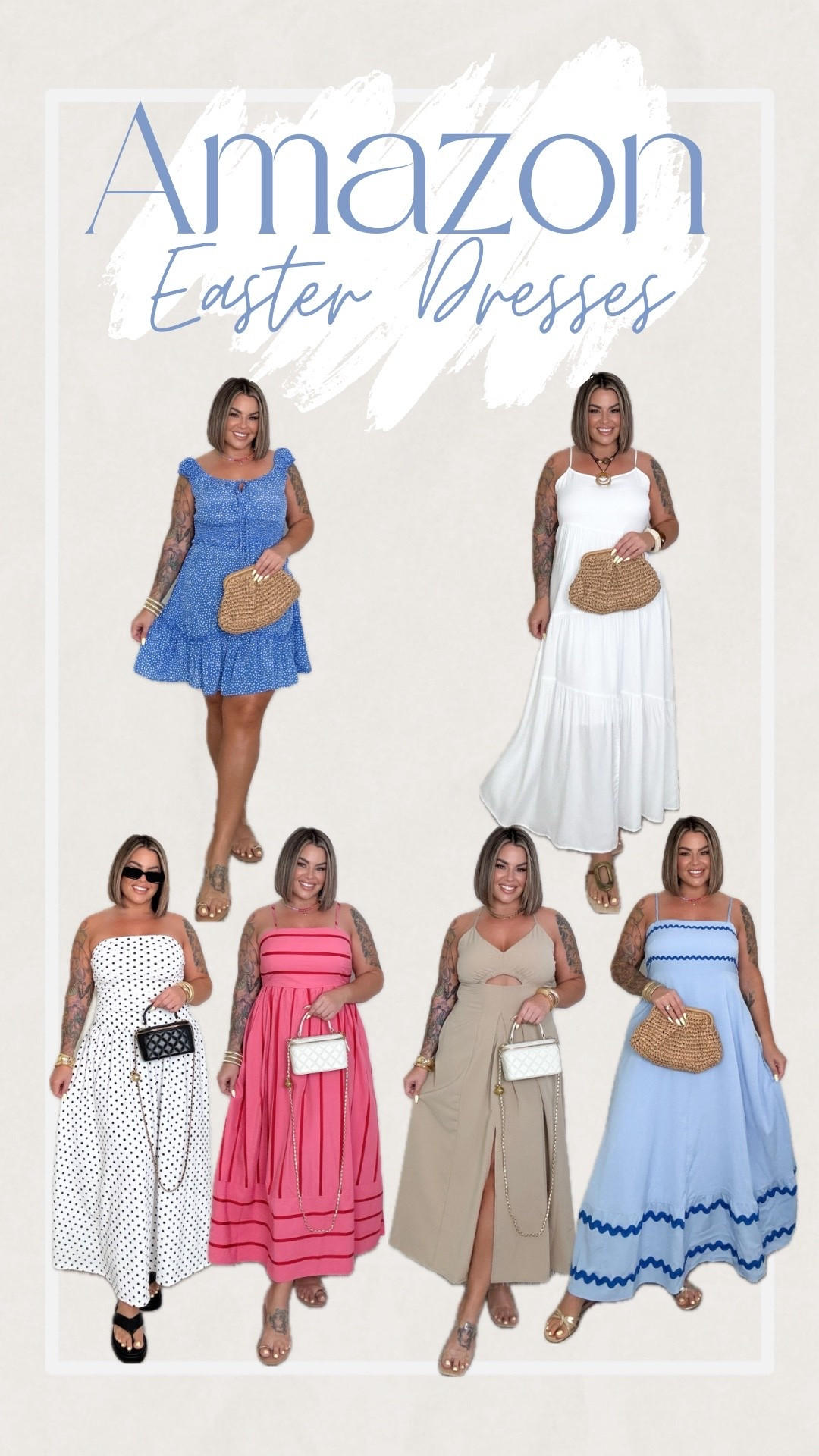 Amazon Easter dress - Top left xl, all the rest L



#LTKSeasonal
#LTKSpring
#LTKStyle
#LTKFinds
#LTKUnder50
#LTKUnder100
#LTKSaleAlert
#LTKCurves
#LTKMidsize
#LTKPlusStyle

#AmazonFashion
#AmazonFinds
#AmazonStyle
#AmazonDress
#AmazonOutfits
#AmazonSpring

#SpringDress
#EasterOutfit
#EasterDress
#BrunchOutfit
#VacationStyle
#ResortWear
#MomStyle

#MidsizeFashion
#CurvyStyle
#ConfidenceInStyle
#AffordableFashion
#EverydayChic
