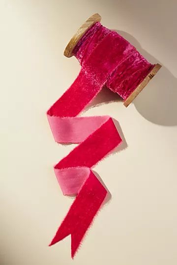 Vintage Fray 1.5" Velvet Ribbon | Anthropologie (US)