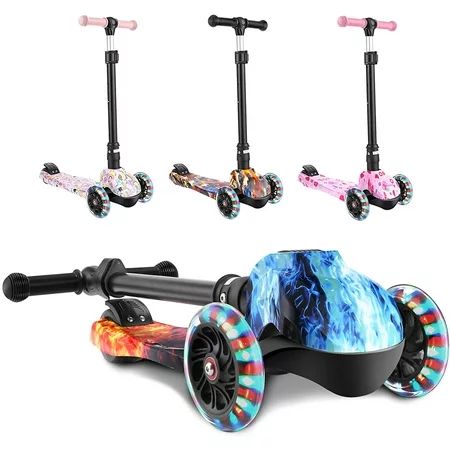 WeSkate Scooters for Kids, Foldable Scooter for Toddlers Girls & Boys, LED Lights Up 3 Wheels Scoote | Walmart (US)