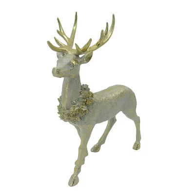 Transpac Golden Reindeer Decor Elegant Resin Figurine for Christmas Indoor Tabletop Decoration and Gift Giving | Target