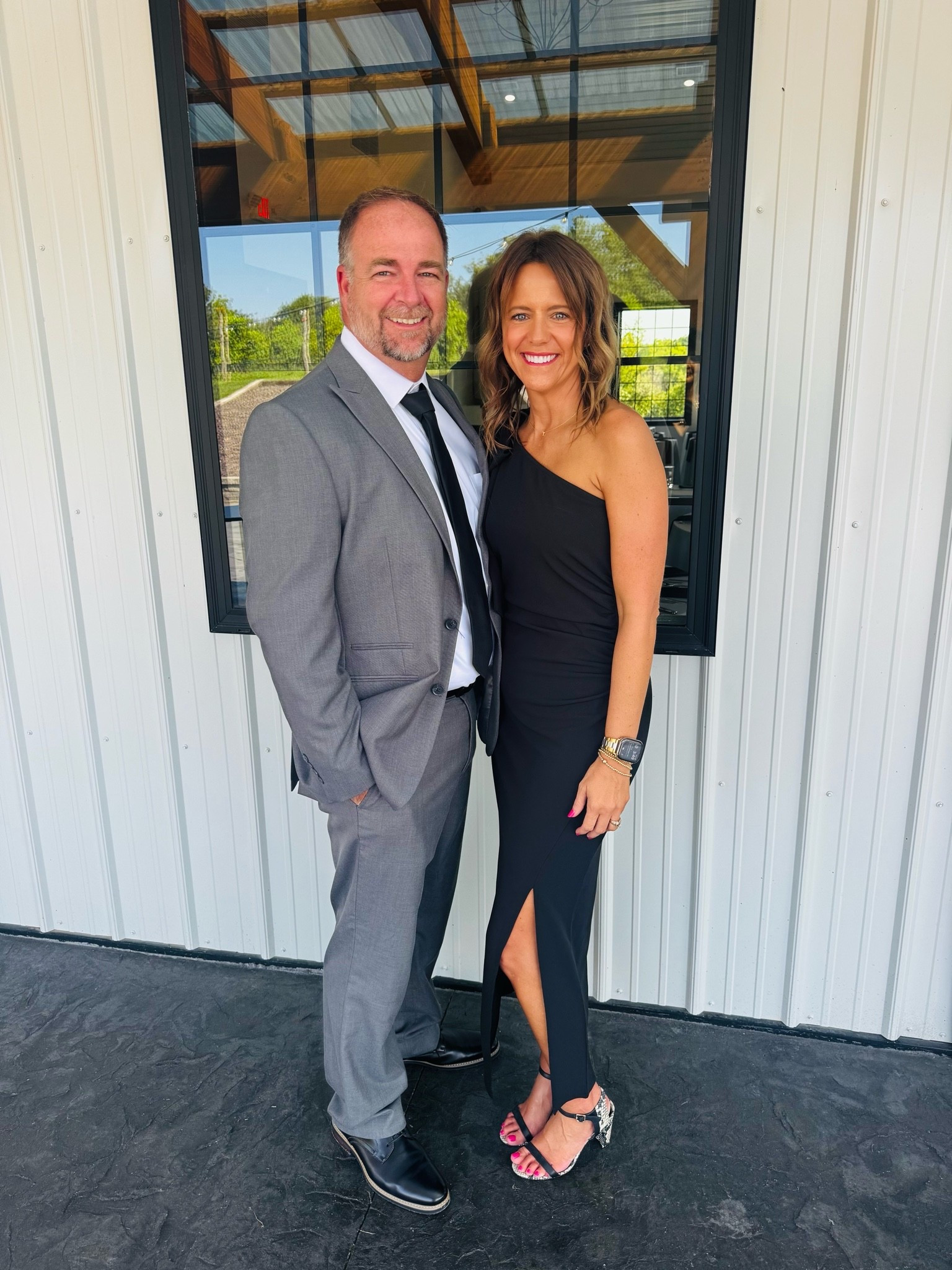 Wedding weekend vibes! 🖤
Dressed up and ready for our cousin’s wedding! 💍🥂 I went with a classic black one-shoulder PRETTYGARDEN dress from Amazon and statement heels, while my hubby cleaned up pretty nicely in his gray suit and black tie from JCPenney.😉

Nothing better than spending time with family and celebrating love! ❤️

#WeddingWeekend #CousinsWedding #DressedUp #WeddingVibes #DateNight #FamilyTime #WeddingGuestStyle #CouplesStyle #BlackDress #SuitAndTie #amazon #jcpenney

#LTKOver40 #LTKWedding #LTKMens