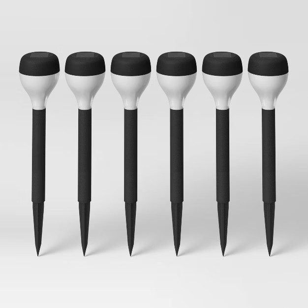 6pk Solar Rounded Pathway Lights Black - Room Essentials™ | Target