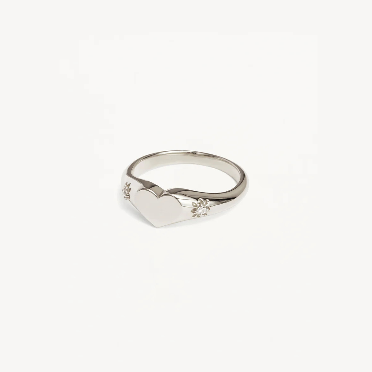 Sterling Silver Heart Signet Ring | By Charlotte