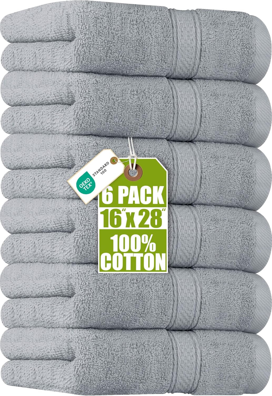 Utopia Towels 6 Pack Premium Hand Towels 16x28 in 600 GSM Cotton Cool Grey | Amazon (US)