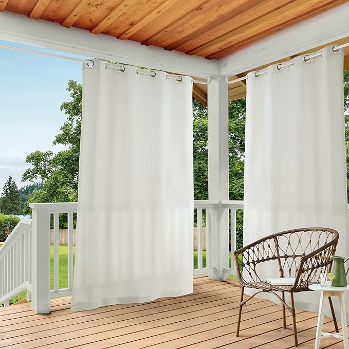 TOWN & COUNTRY BASICS Cabana Solid Heavyweight Indoor Outdoor Curtains, Light Filtering Opacity w... | Amazon (US)