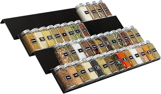 Lifewit Black Acrylic Spice Drawer Organizer, Expands 13" to 26" - 4-Tier Set of 2 (8 Pieces), Ho... | Amazon (CA)