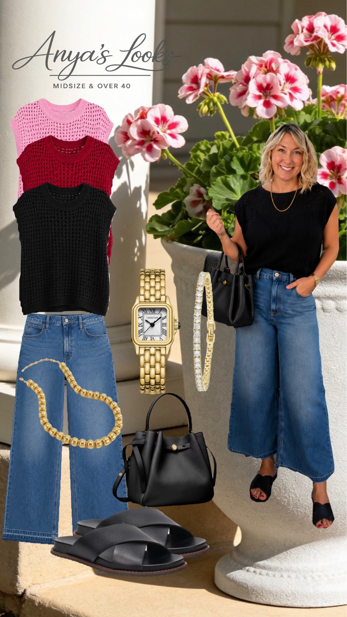 Easy summer outfit formula ✔️
A breezy black knit, wide leg denim, simple slides, and the perfect black bag 🤍 Comfortable, flattering, and elevated for everyday life. Which piece would you wear first? 🖤
-

midsize fashion over 40. midsize summer outfit. casual chic outfit. wide leg jeans outfit. black knit top outfit. affordable midsize style. everyday fashion over 50. feminine casual style. walmart fashion finds. amazon fashion finds. effortless summer outfit. relaxed classy outfit. midsize denim outfit. black sandals outfit. chic casual mom style. over 40 outfit inspiration. summer style ideas. comfy elevated outfit. real life fashion. Anya’s Looks