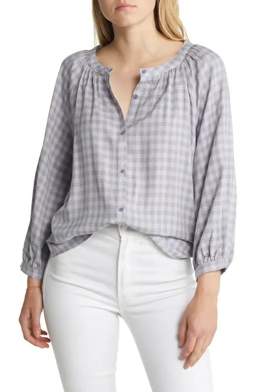 beachlunchlounge Women's Ava Gingham Blouse in Spring Fig at Nordstrom, Size Small | Nordstrom