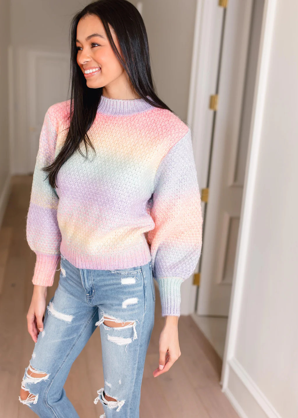 MIX IT UP RAINBOW KNIT SWEATER | Typically Blush