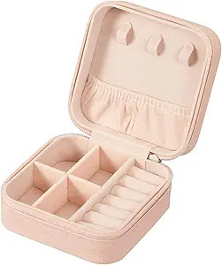 LETURE PU Leather Small Jewelry Box, Travel Portable Jewelry Case for Ring, Pendant, Earring, Nec... | Amazon (US)