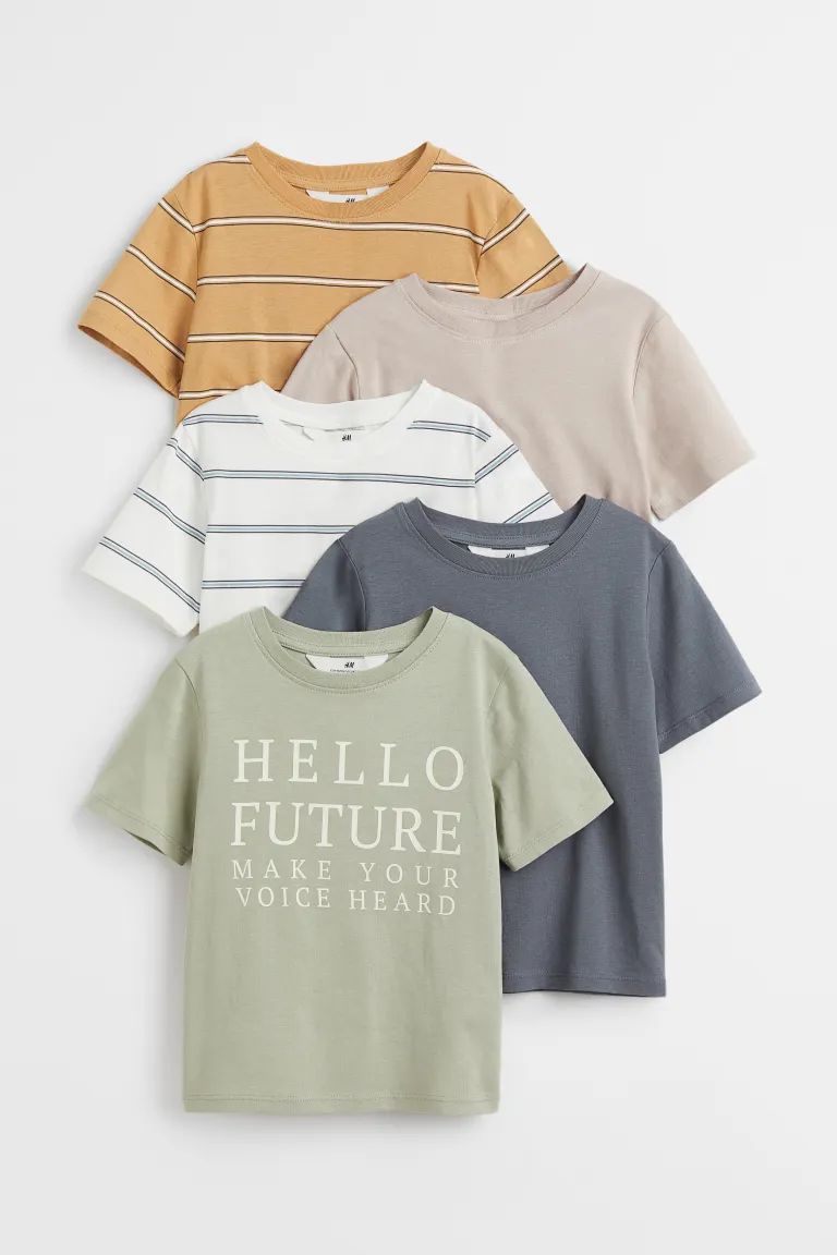 5-pack Cotton Jersey T-shirts | H&M (US + CA)