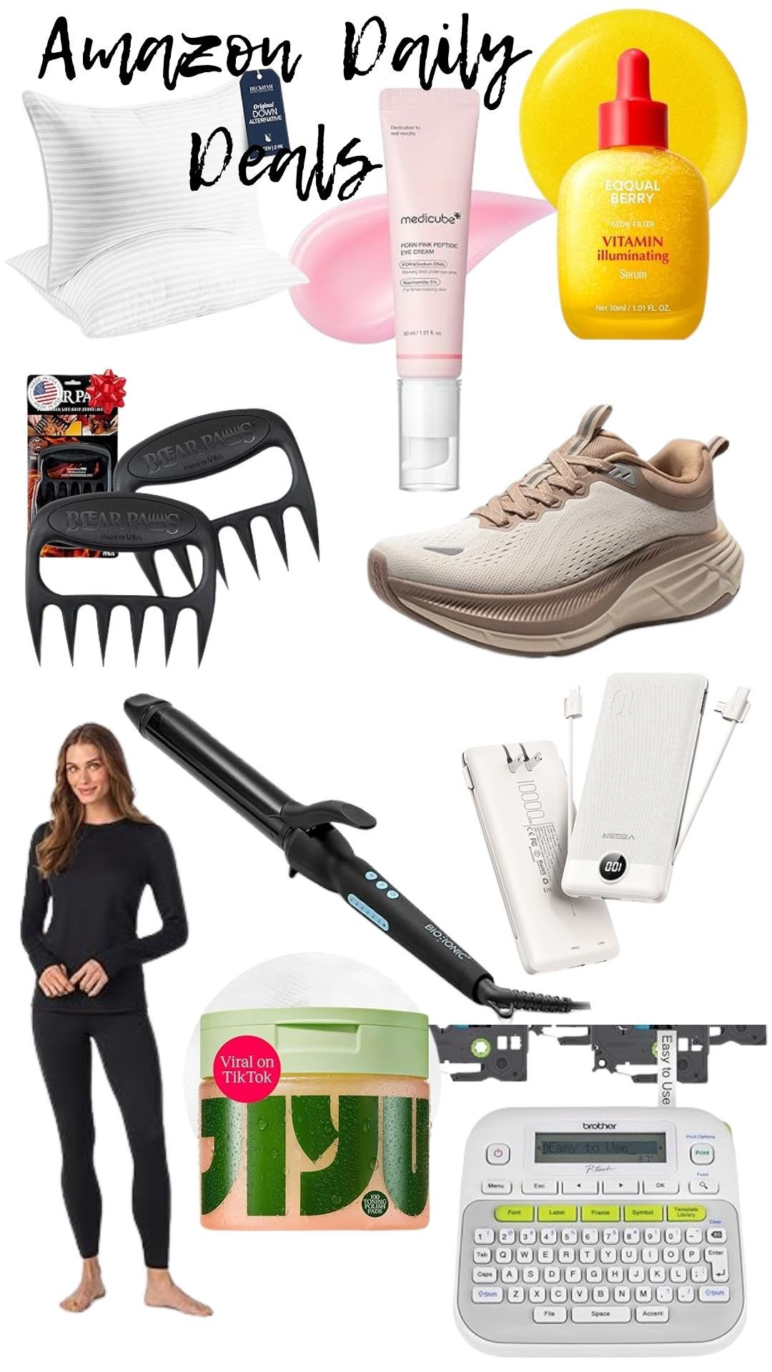 Amazon Daily DealsSneakers, walking shoes, shoe lover, meat chopper, kitchen utensils, deals, sales, sale alert, pillows, bedroom, home finds, cuddle duds, long underwear, toasty, warm, cozy, comfy, vitamin coffee, serums, skincare, cordless chargers, teens, phone chargers, label maker, Organize, office supplies, exfoliating pads, Korean skin care, 

#LTKSaleAlert #LTKBeauty #LTKHome