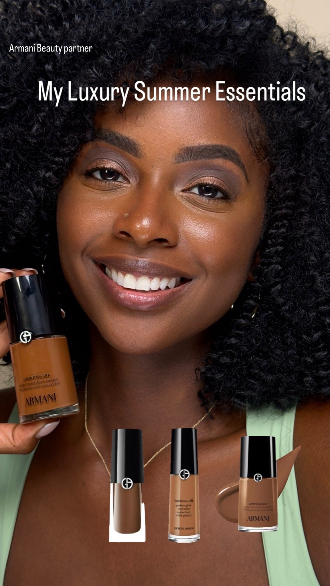 My luxury summer beauty essentials 

 @Armani beauty    @Sephora 
#luminoussilk #armanibeautypartner