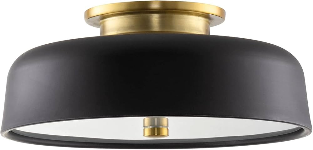 Kira Home Gianna 12" 2-Light Modern Semi Flush Mount Close to Ceiling Light + Dome Shade, Golden ... | Amazon (US)