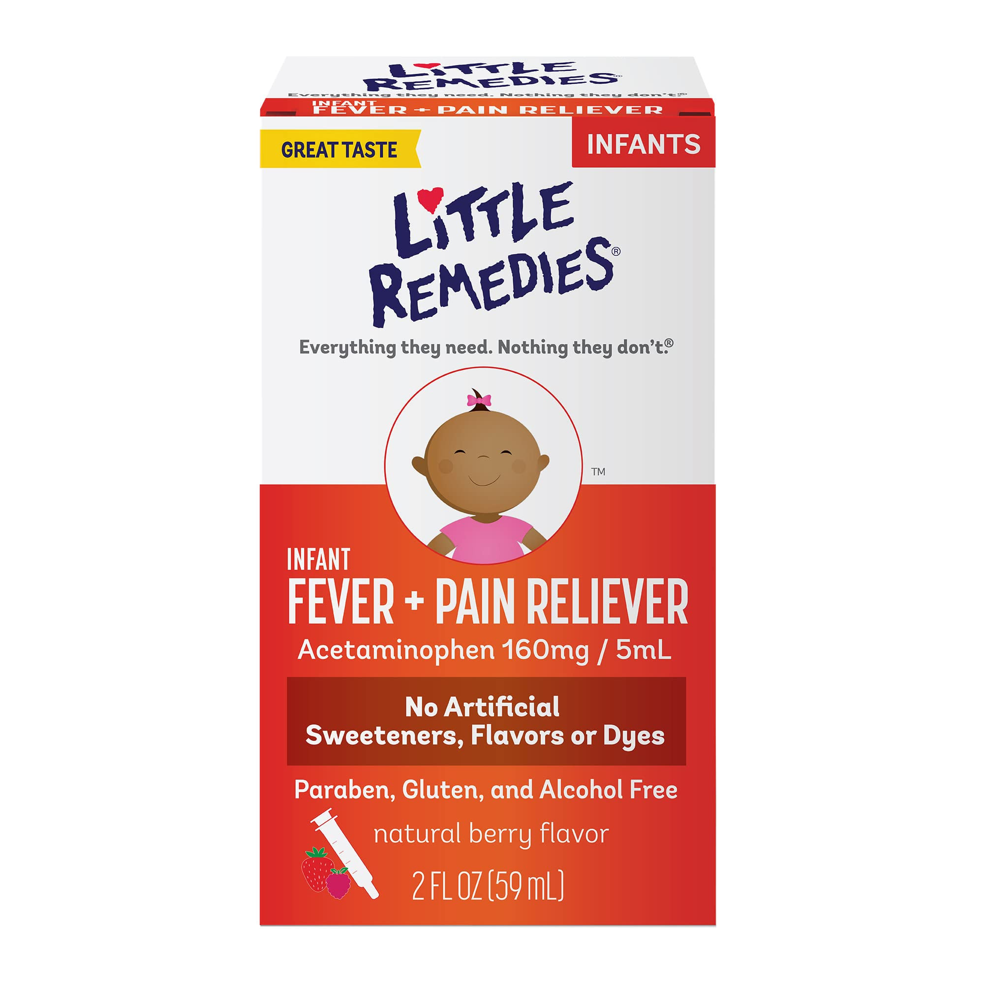 Little Remedies Baby Medicine, Infant Fever and Pain Relief with Acetaminophen, Berry Flavor, 2 F... | Amazon (US)
